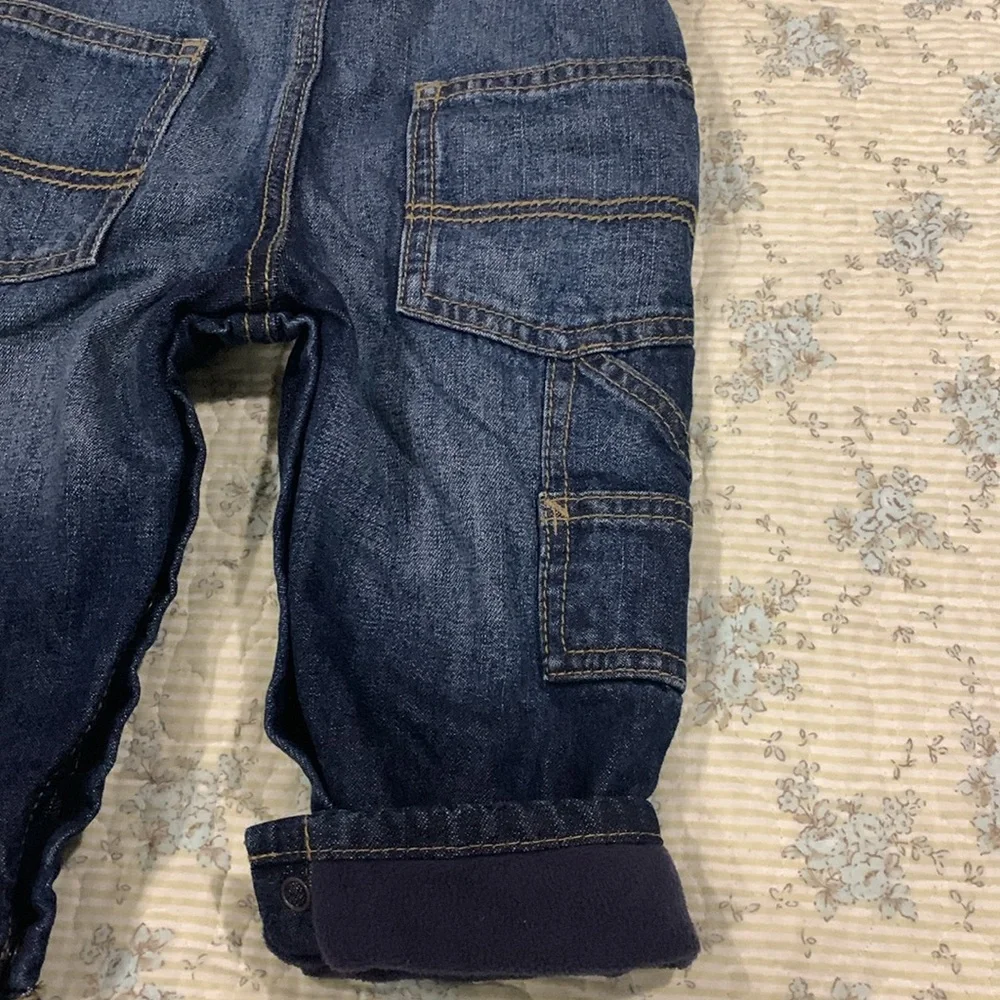 Oshkosh Flannel lined Blue Denim Overalls NEW Size 9 Mo Original Oshkosh Bgosh